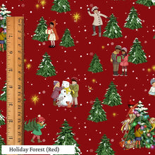 Load image into Gallery viewer, PRE ORDER Holiday Forest (Red) Fabric