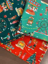 Load image into Gallery viewer, Christmas Fairground Cotton Fabric (Pine)
