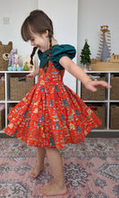 Load image into Gallery viewer, Christmas Fairground Cotton Fabric (Pine)