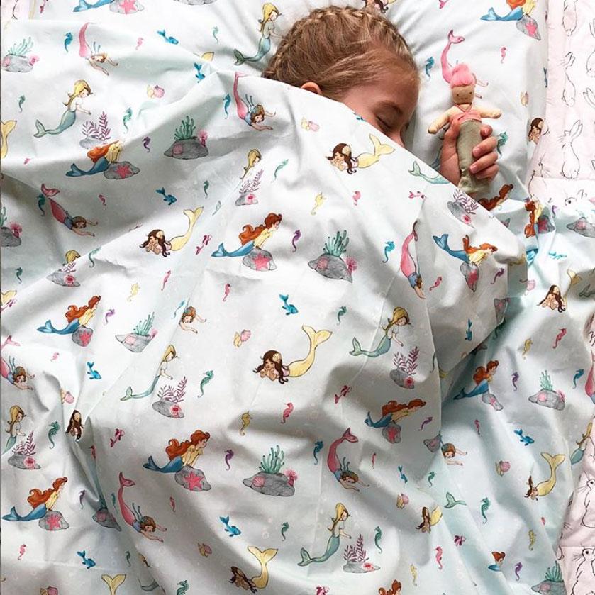 Girl under Mermaid Duvet from Belle and Boo Fabric