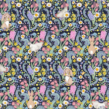Load image into Gallery viewer, Spring Chicken Navy Organic Cotton Poplin Fabric
