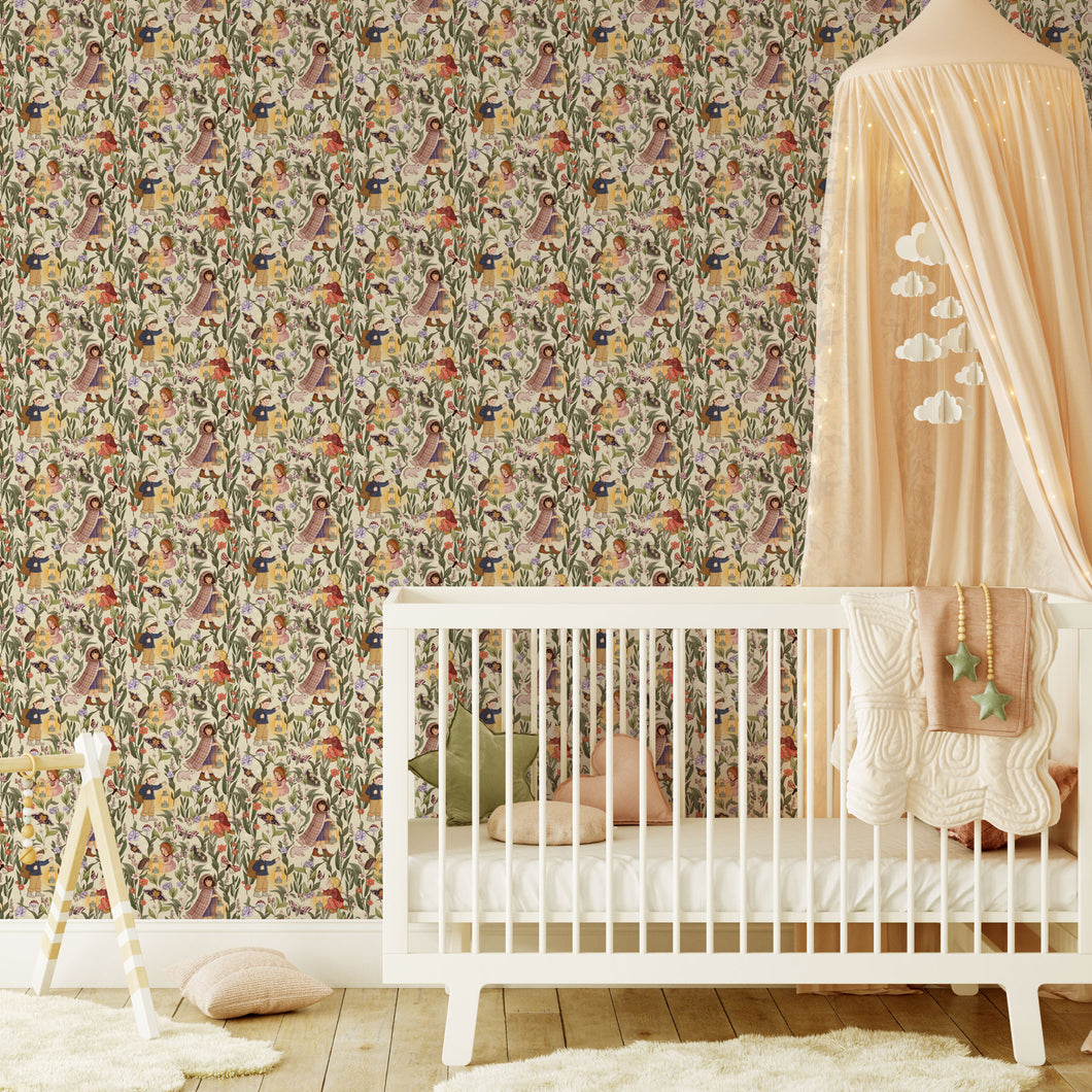 Nocturnal Garden Cream Wallpaper Rolls