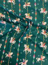 Load image into Gallery viewer, Christmas Carousel Stripe Organic Cotton Fabric
