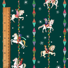 Load image into Gallery viewer, Christmas Carousel Stripe Organic Cotton Fabric
