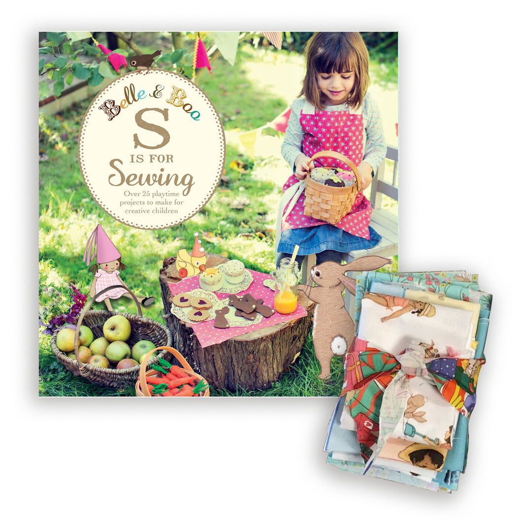 'S is for Sewing' Craft Book + Fabric Remnants Bundle
