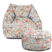 Load image into Gallery viewer, Kids Snuggle Chair Beanbag + Footstool Bundle - Flower Friends
