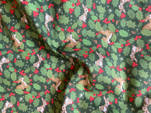 Load image into Gallery viewer, PREORDER Woodland Christmas Holly Fabric
