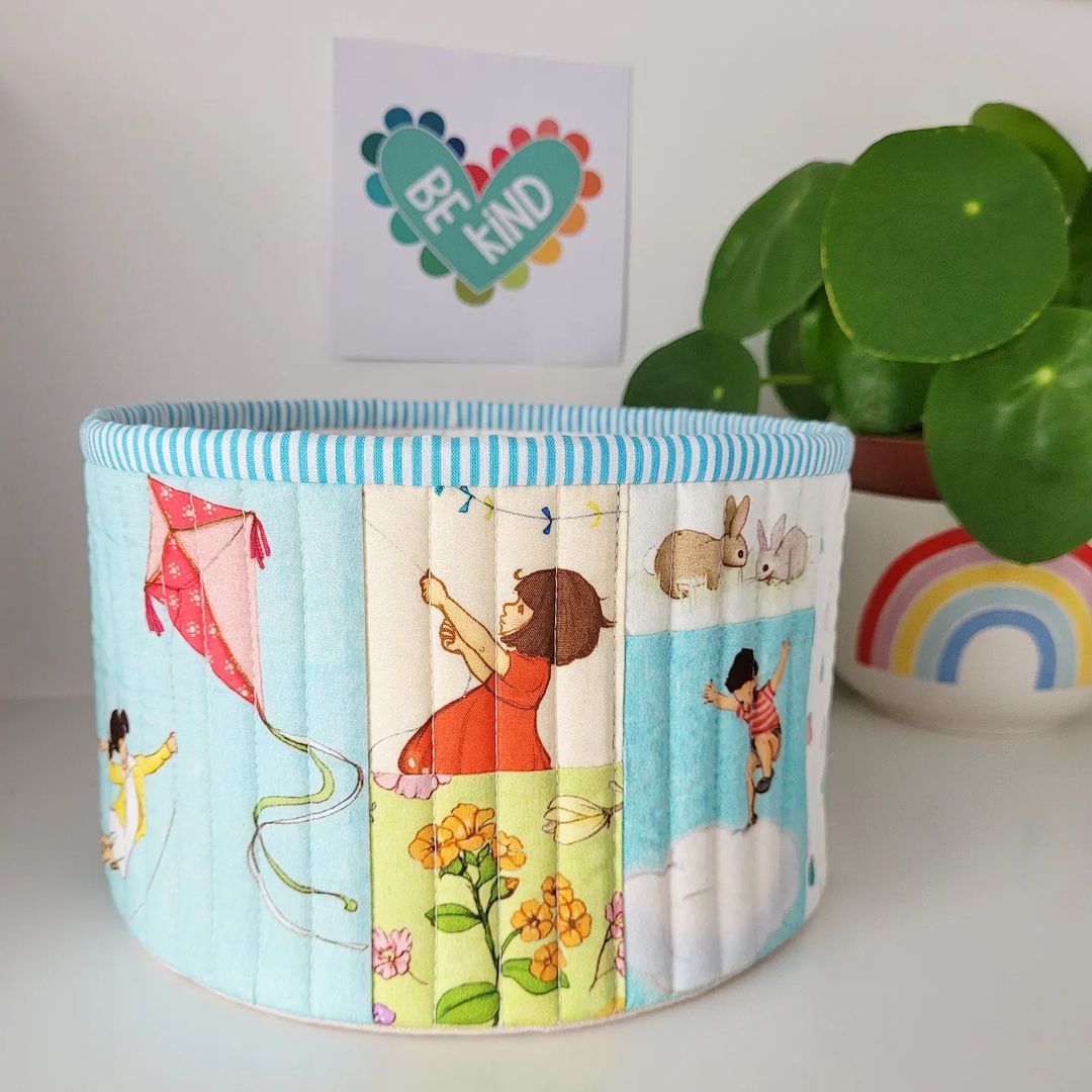 Hand made quilted pot from Belle and Boo fabrics