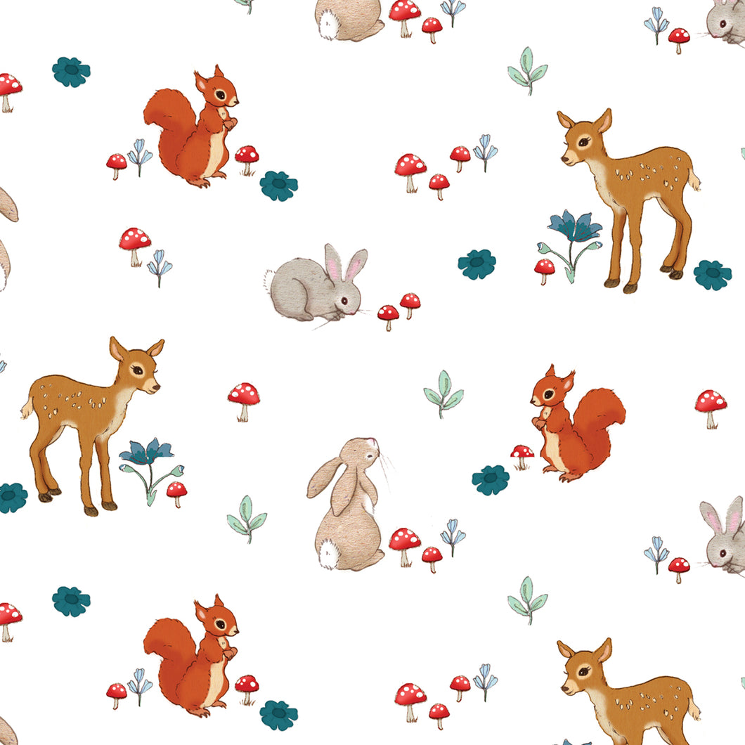 Wrapping paper - Forest Friends White