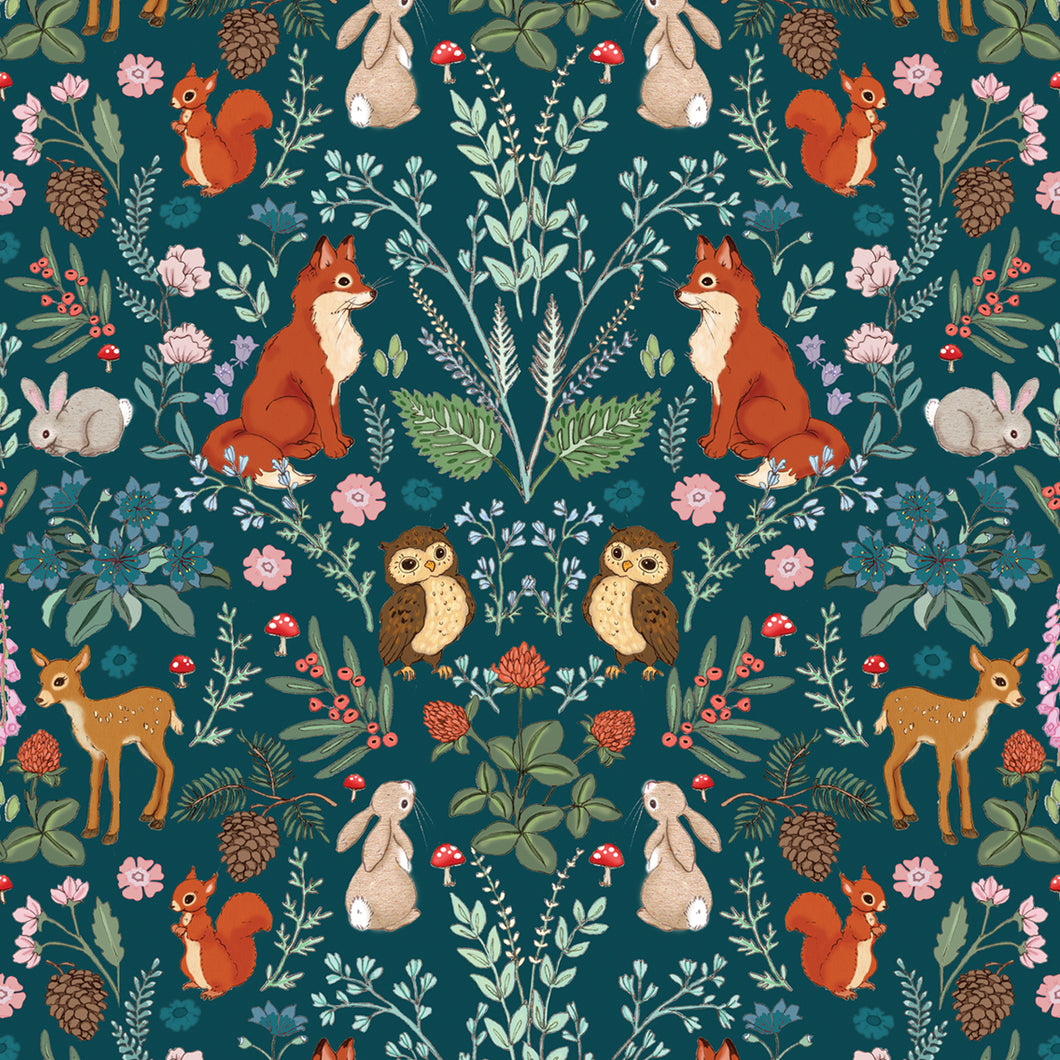Wrapping paper - Midnight Forest Teal