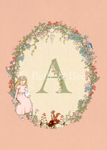 Load image into Gallery viewer, Fairytale Princess Personalised Initial Art Print
