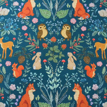 Load and play video in Gallery viewer, Midnight Forest Teal Fabric
