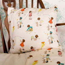 Load image into Gallery viewer, Photo of cushion sewn with Belle and Boo classic fabric
