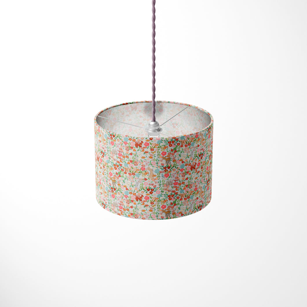 Flower Friends Ditsy Floral Lampshade on a Ceiling Light