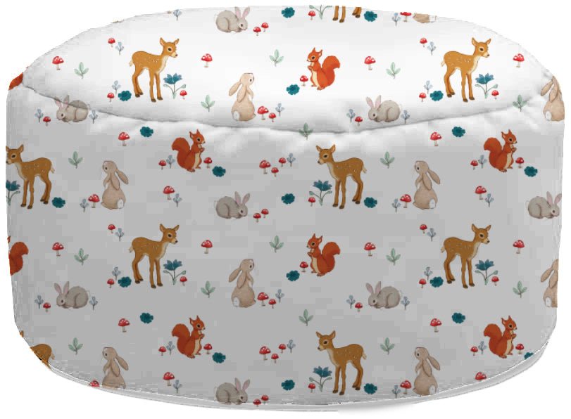 Footstool - Forest Friends White