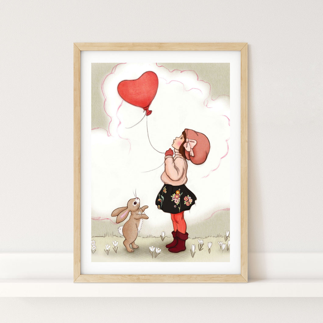 Heart Shaped Balloon Art Print