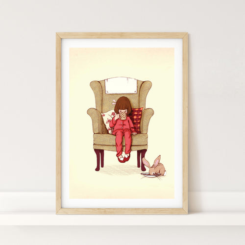 hot chocolate art print in a frame
