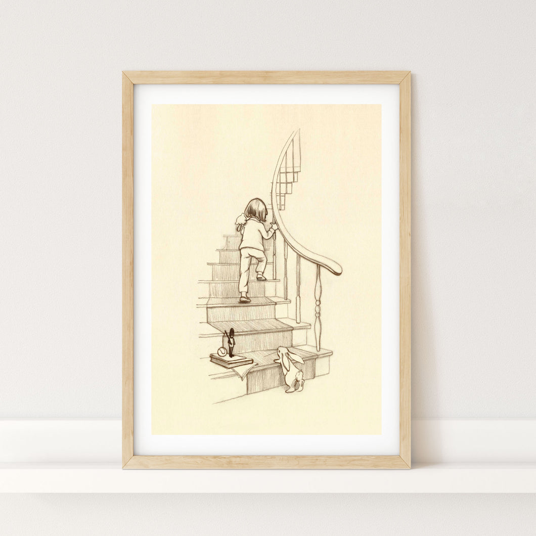 Up The Stairs We Go Art Print