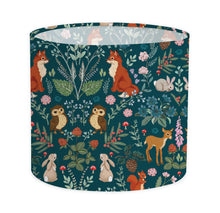 Load image into Gallery viewer, Midnight Forest Teal Lampshade
