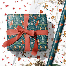Load image into Gallery viewer, Wrapping paper - Midnight Forest Teal
